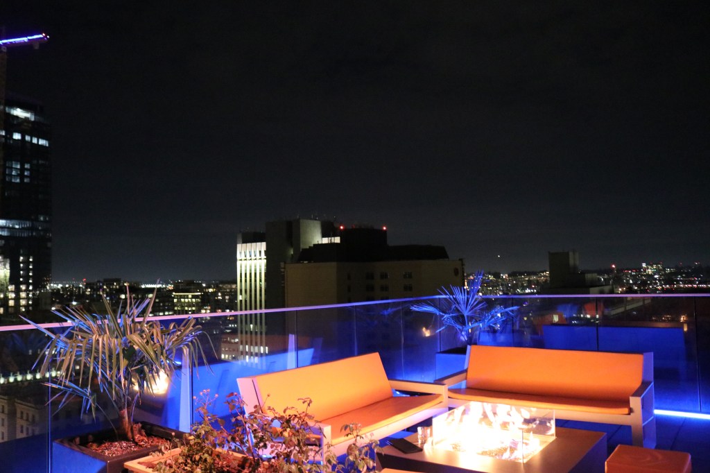 Rooftop deck view from the bar: Departure in Portland, Oregon